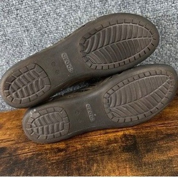 Crocs Isabella Jelly Flats Sz 10 Bronze Cutout Slip On Shoes Summer Beach Travel - Picture 5 of 5